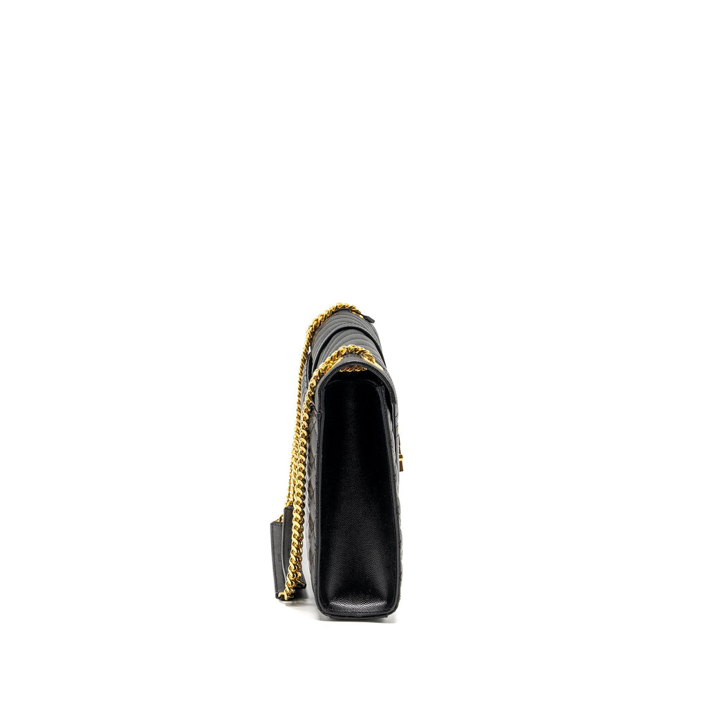 SAINT LAURENT LARGE ENVELOPE BAG CALFSKIN BLACK GHW