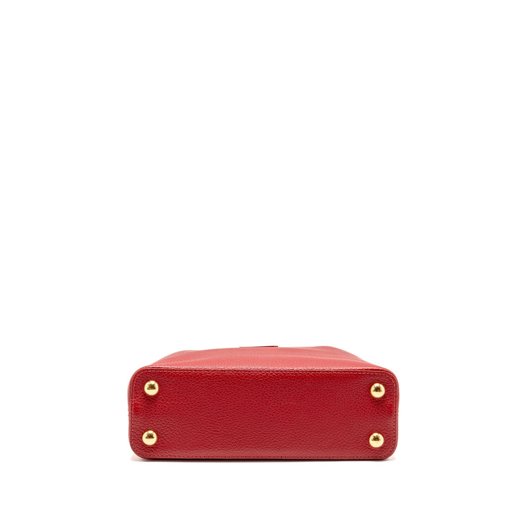 LOUIS VUITTON CAPUCINE BB WITH PYTHON HANDLE TAURILLON RED GHW