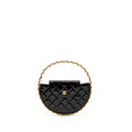 CHANEL 23K HOOP BAG PATENT LEATHER BLACK GHW (MICROCHIP)