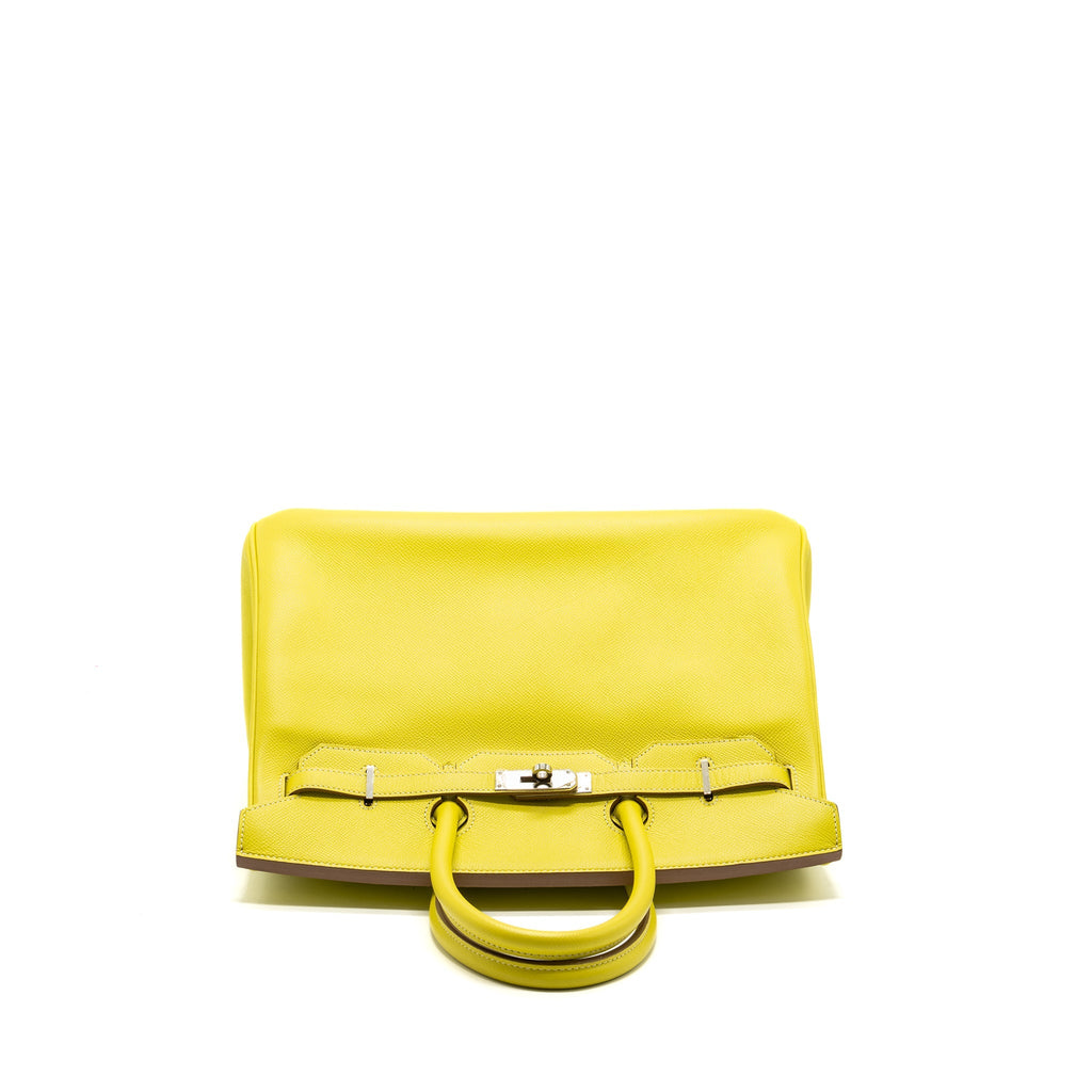 HERMES BIRKIN 35 EPSOM LIME / GRIS PERLE SHW