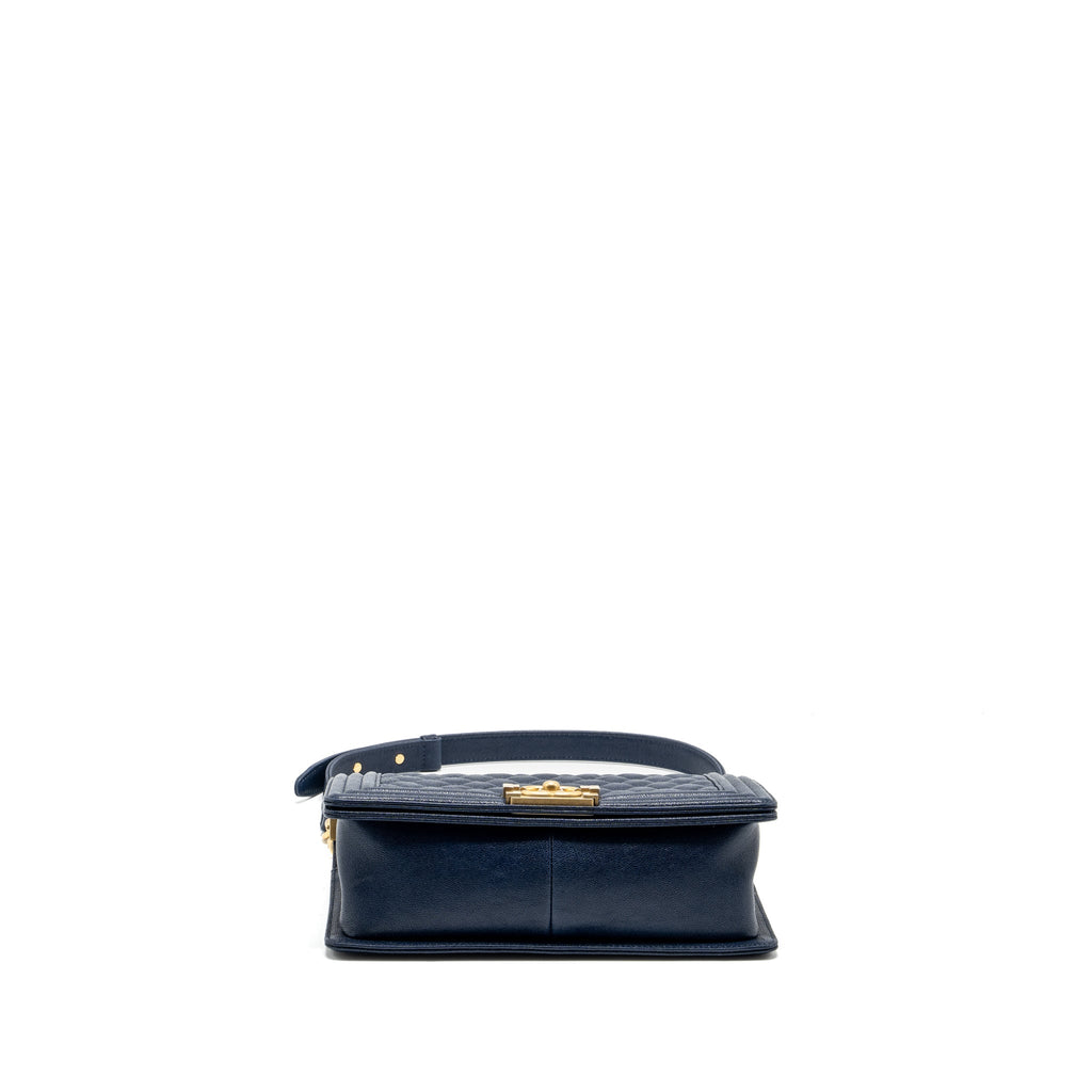 CHANEL MEDIUM BOY BAG CAVIAR NAVY GHW