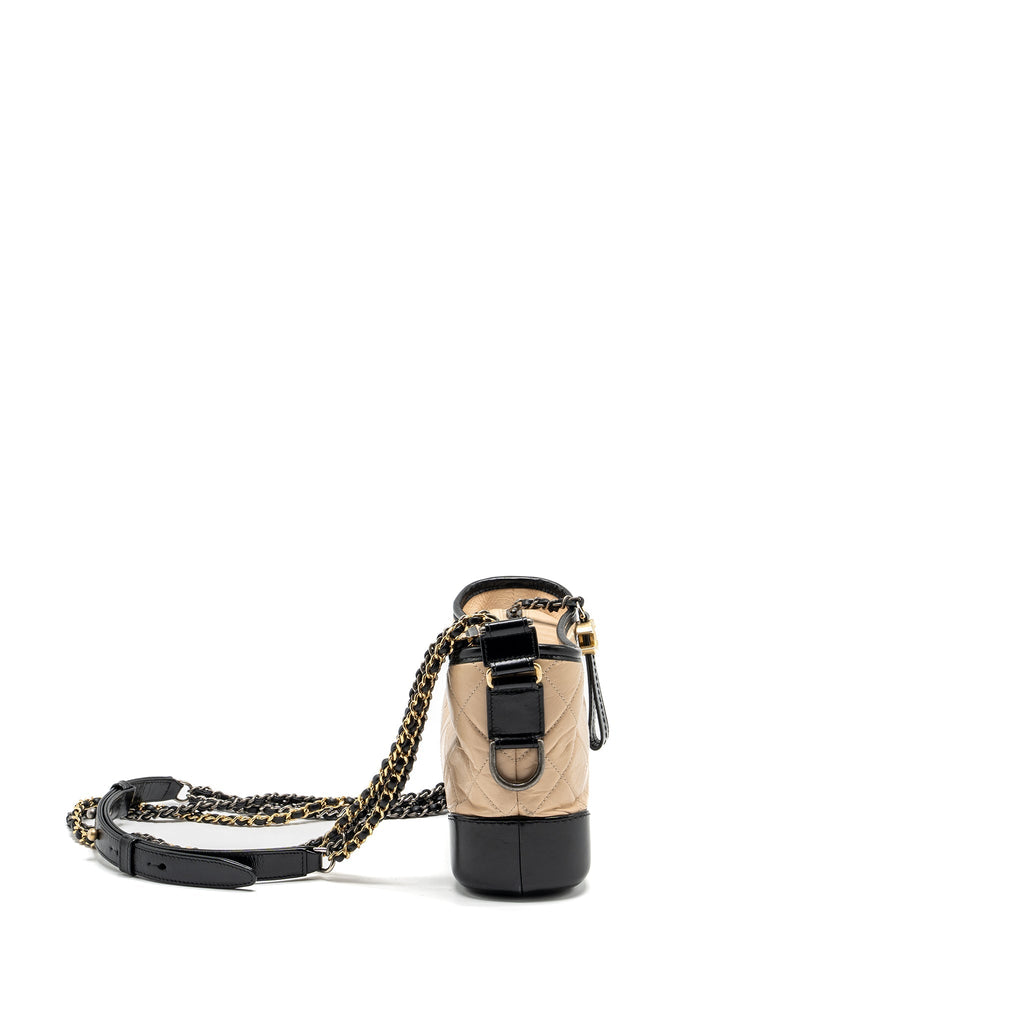 CHANEL SMALL GABRIELLE HOBO BAG CALFSKIN BEIGE MULTICOLOUR HARDWARE