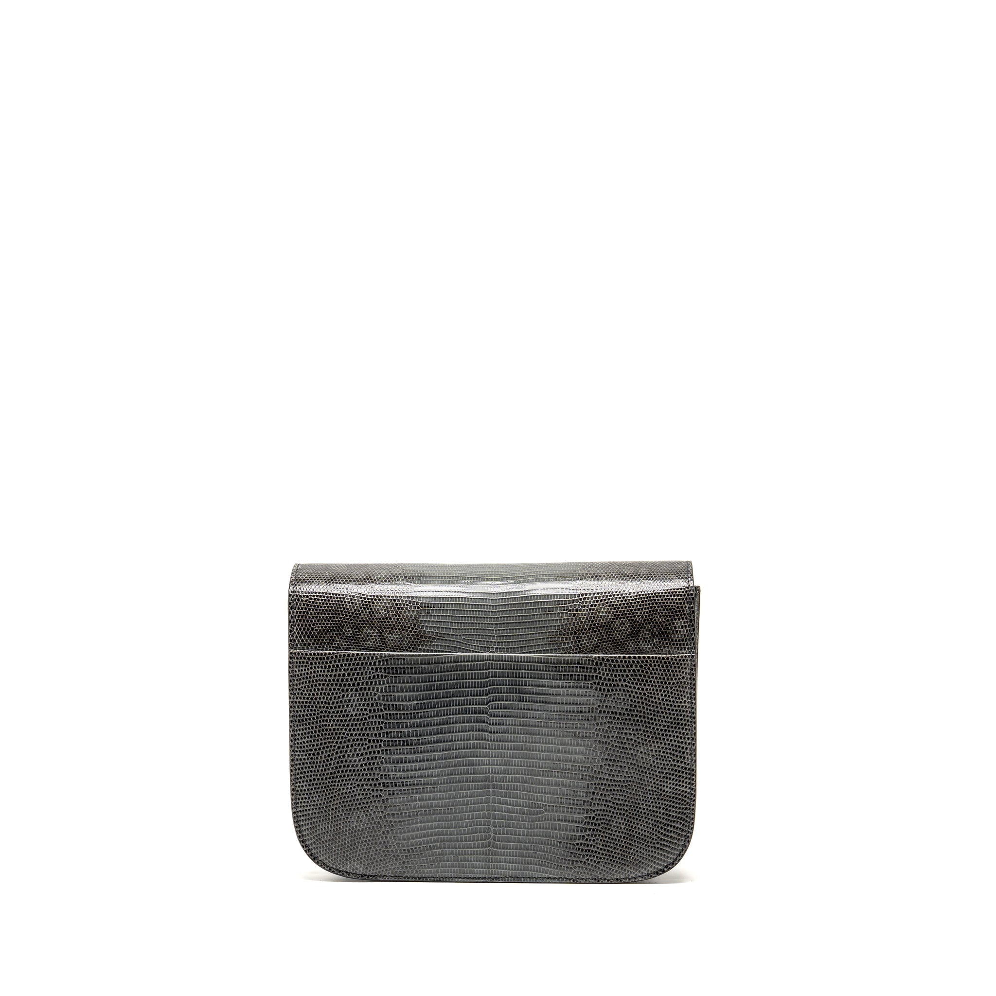 CELINE MEDIUM CLASSIC BOX BAG LIZARD GREY GHW