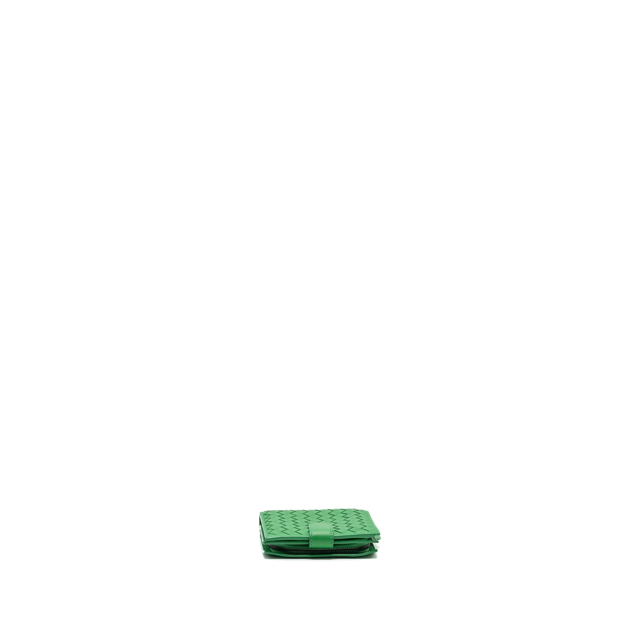BOTTEGA VENETA FOLD WALLET LEATHER GREEN SHW