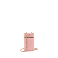 CHANEL VANITY PHONE HOLDER WITH CHAIN CAVIAR PINK LGHW