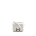 HERMES MINI CONSTANCE EVERCOLOR/ALLIGATOR MISSISSIPPIENSIS LISSE BUCKLE NEW WHITE / GRIS CIMENT SHW