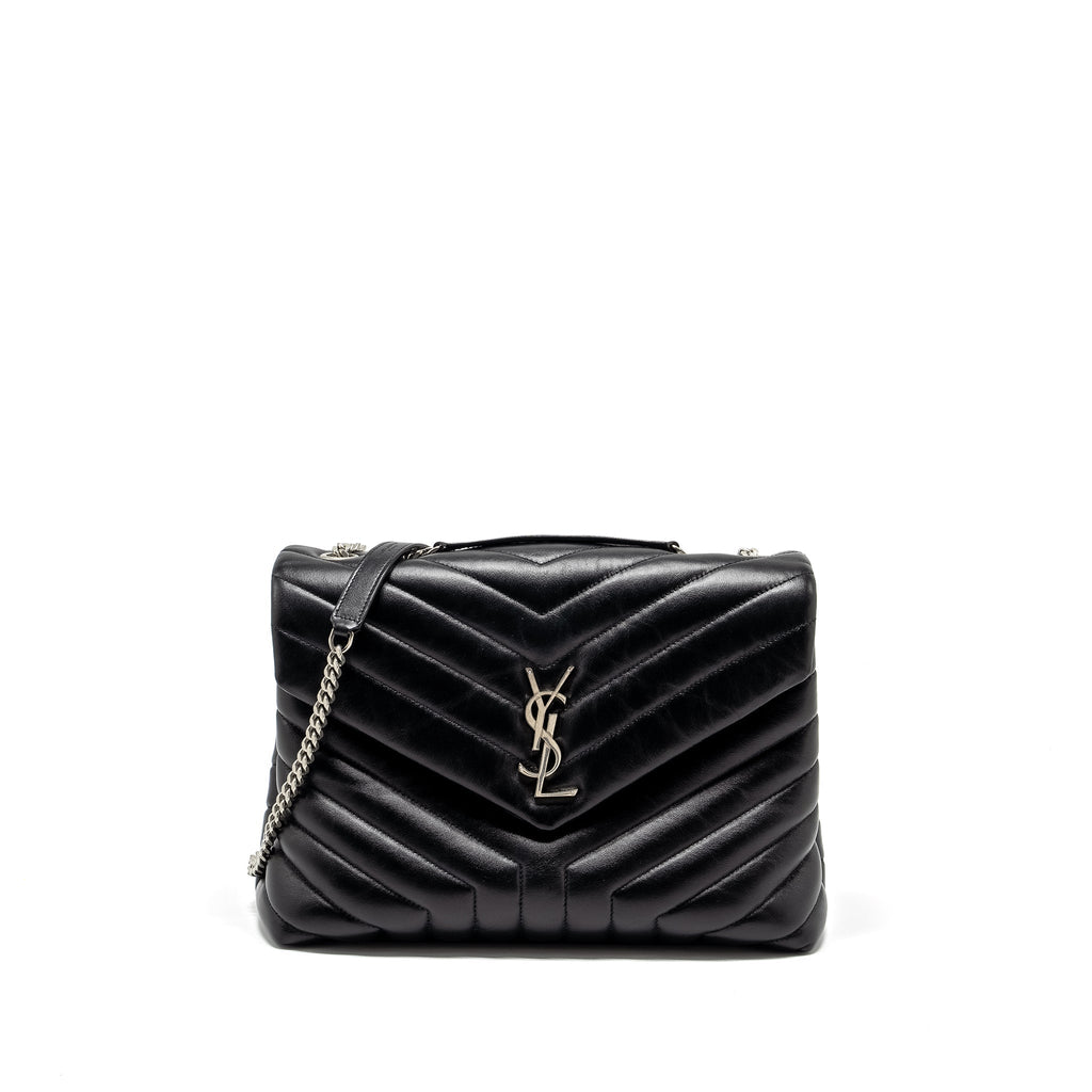 SAINT LAURENT /YSL MEDIUM LOU LOU BAG CALFSKIN BLACK RUTHENIUM HARDWARE