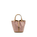 HERMES PICOTIN 18 LUCKY DAISY LOCK BAG SWIFT CHAI-ROSE-BLANC / ROSE SHW