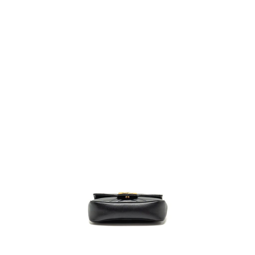 GUCCI MINI GG MARMONT CALFSKIN BLACK GHW