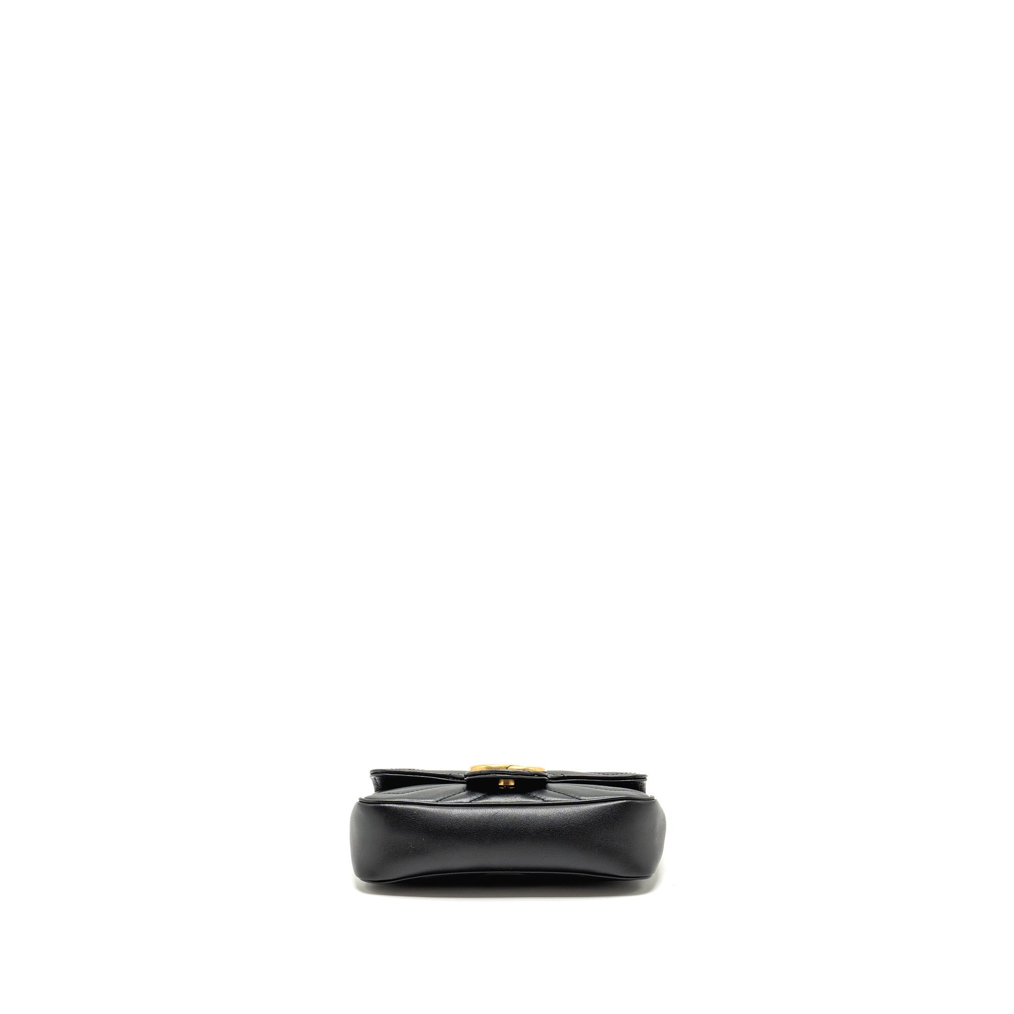 GUCCI MINI GG MARMONT CALFSKIN BLACK GHW