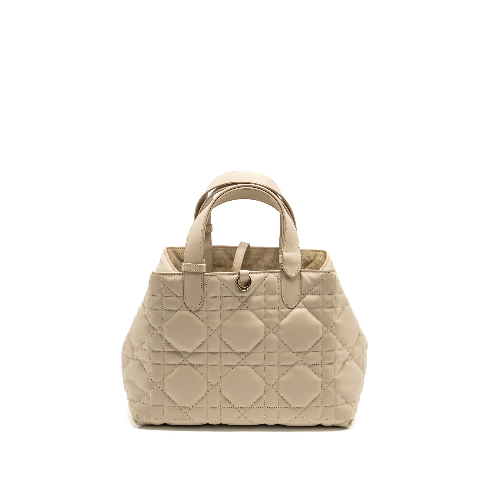 DIOR MEDIUM DIOR TOUJOURS TOTE BAG CALFSKIN POWDER BEIGE LGHW