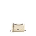 CHANEL MINI 2.55 REISSUE FLAP BAG AGED CALFSKIN CREAMY WHITE WITH RUTHENIUM HARDWARE