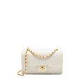 CHANEL VINTAGE MEDIUM CLASSIC DOUBLE FLAP BAG WHITE LAMBSKIN GHW