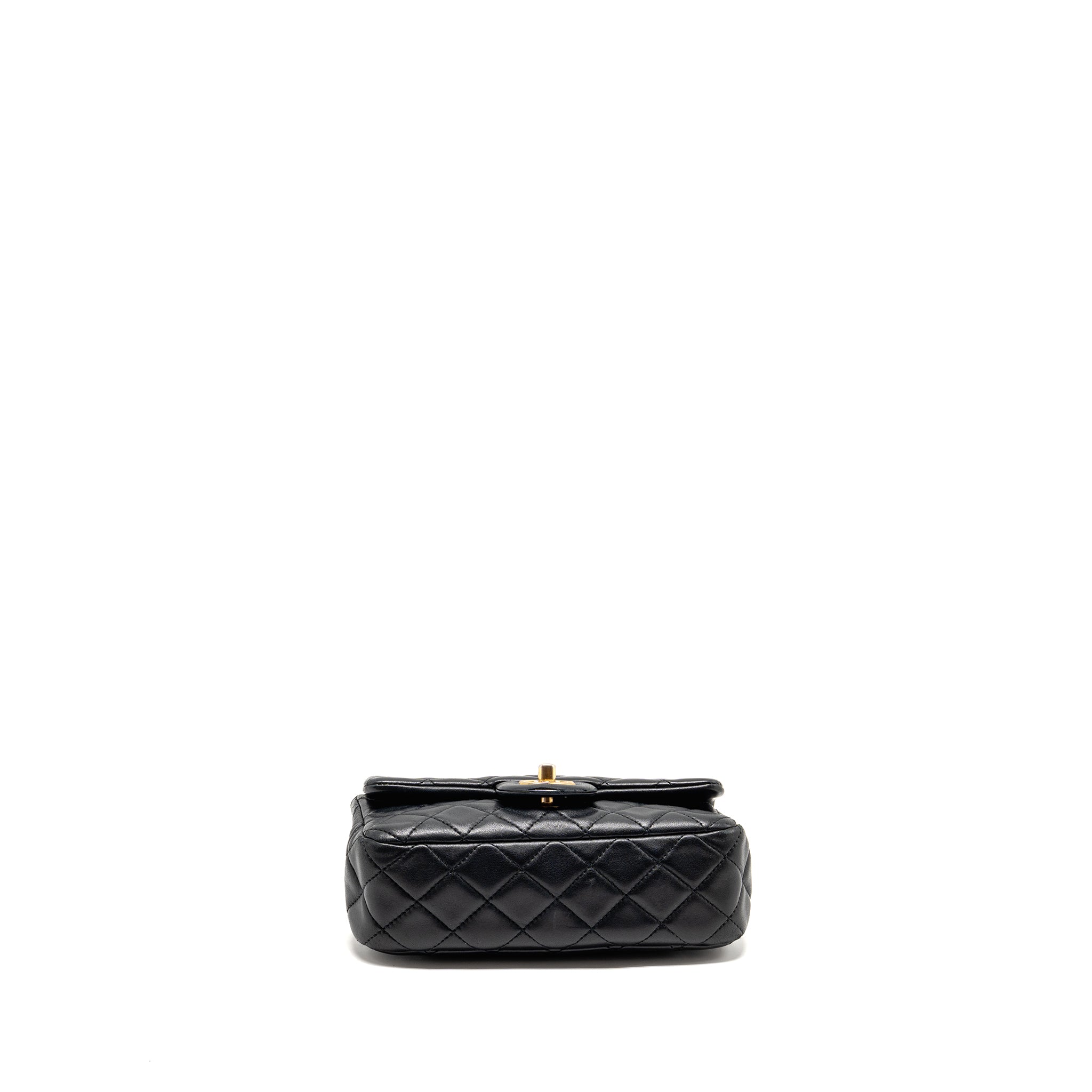 CHANEL PEARL CRUSH MINI RECTANGULAR FLAP BAG LAMBSKIN BLACK GHW