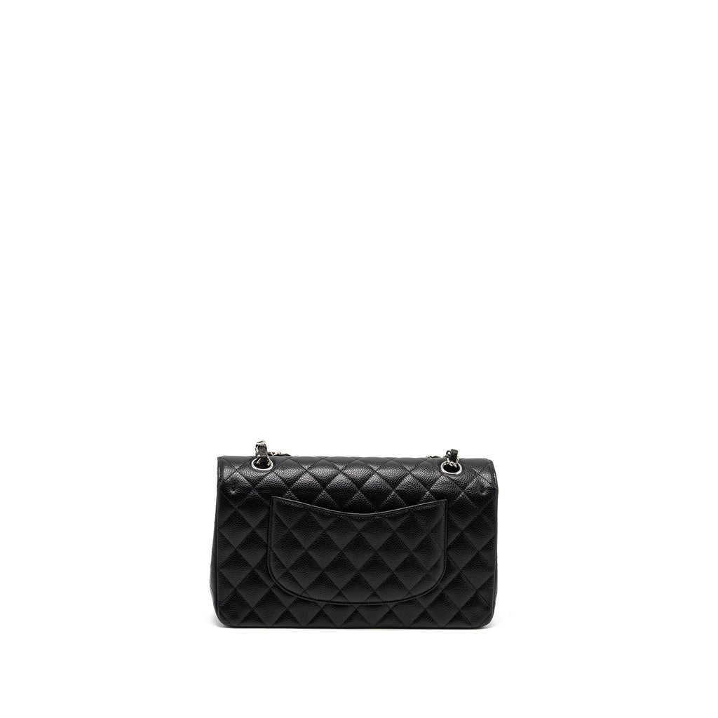 CHANEL MEDIUM CLASSIC DOUBLE FLAP BAG CAVIAR BLACK SHW