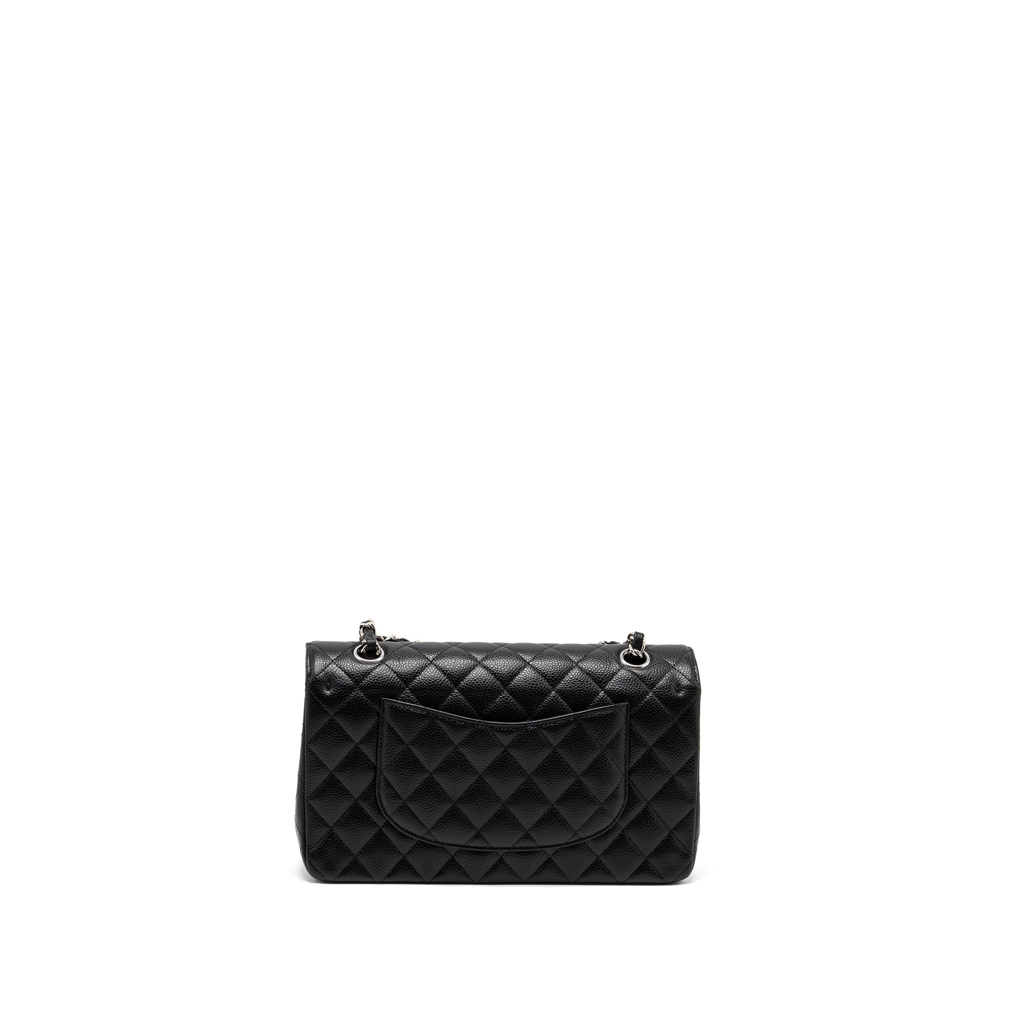 CHANEL MEDIUM CLASSIC DOUBLE FLAP BAG CAVIAR BLACK SHW
