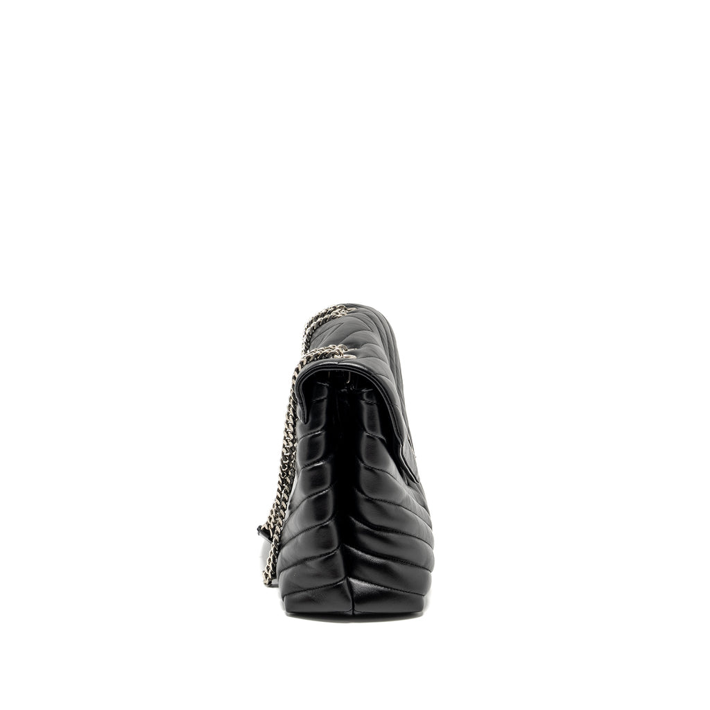 SAINT LAURENT /YSL MEDIUM LOU LOU BAG CALFSKIN BLACK RUTHENIUM HARDWARE