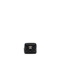 CHANEL DETAILED CC LOGO ZIPPER SMALL WALLET CAVIAR BLACK LGHW