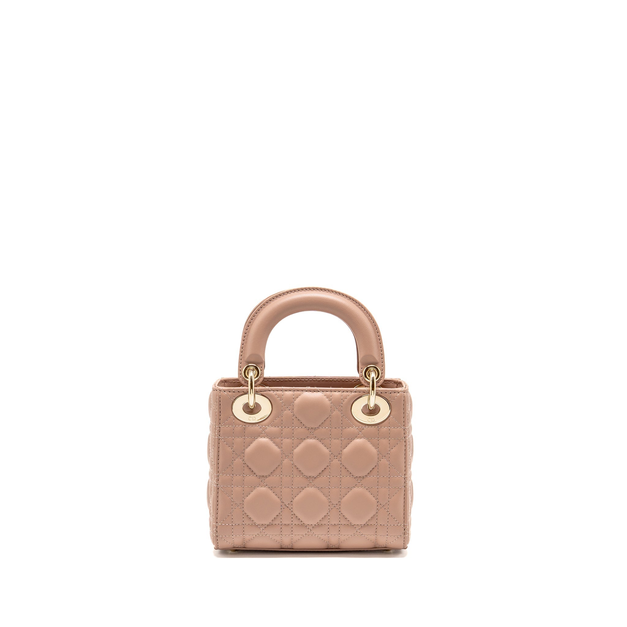 DIOR MINI LADY DIOR LAMBSKIN BLUSH LGHW