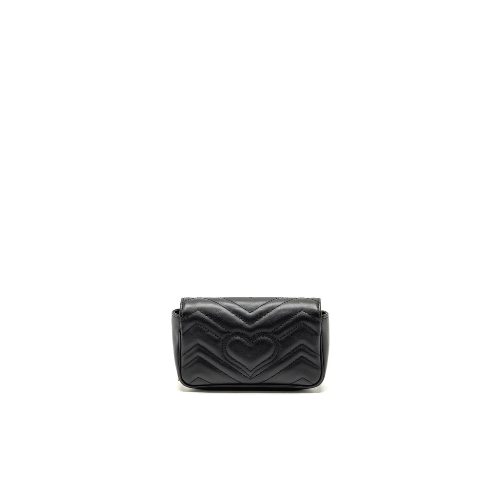 GUCCI MINI GG MARMONT CALFSKIN BLACK GHW