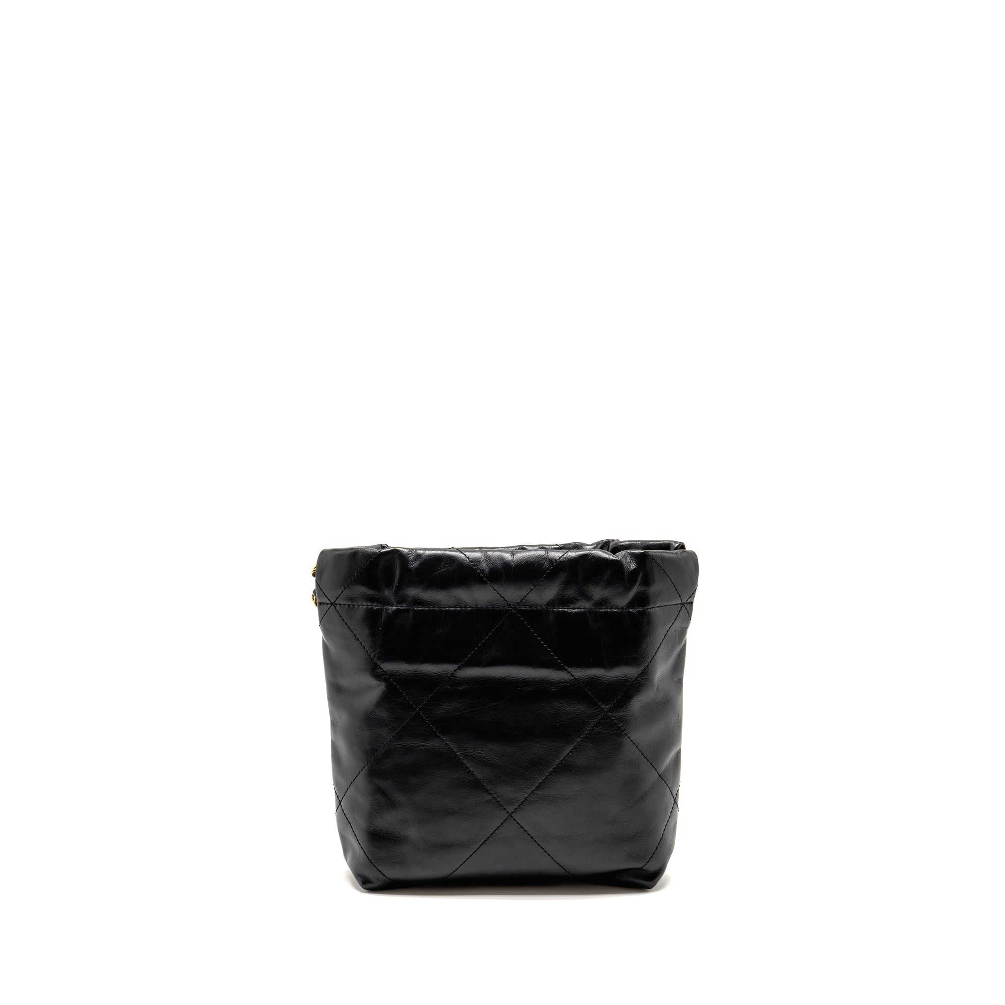 CHANEL MINI 22 BAG CALFSKIN BLACK GHW (MICROCHIP)