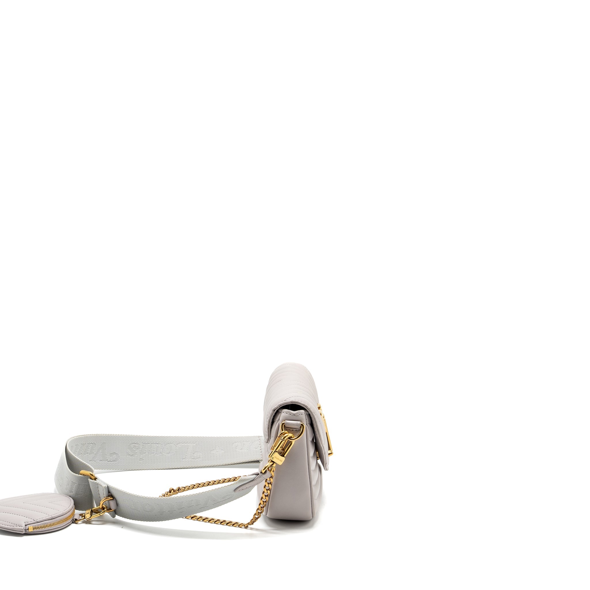 LOUIS VUITTON NEW WAVE MULTI POCHETTE CALFSKIN BRUME GHW