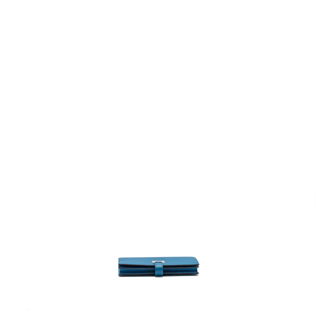 HERMES BEARN WALLET EPSOM BLUE SHW