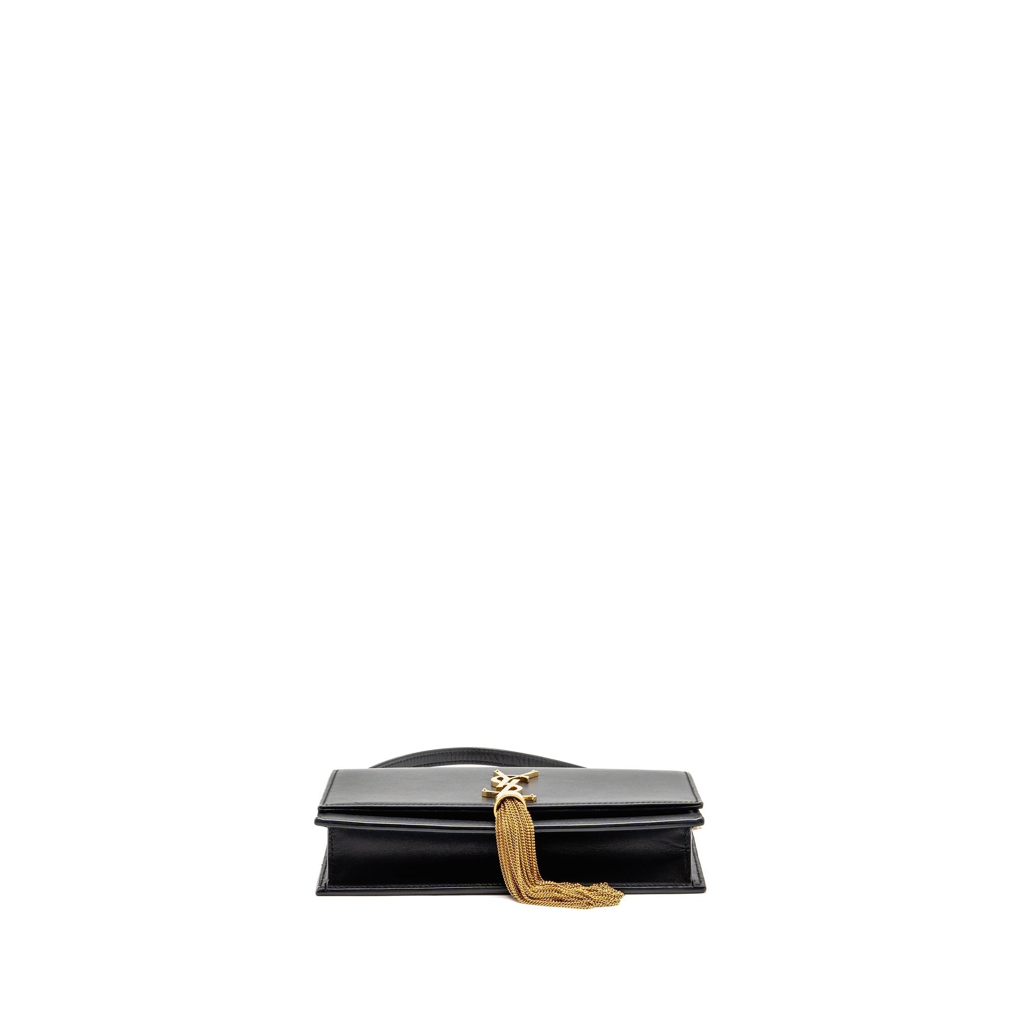 SAINT LAURENT/YSL SMALL TASSEL KATE BAG CALFSKIN BLACK GHW