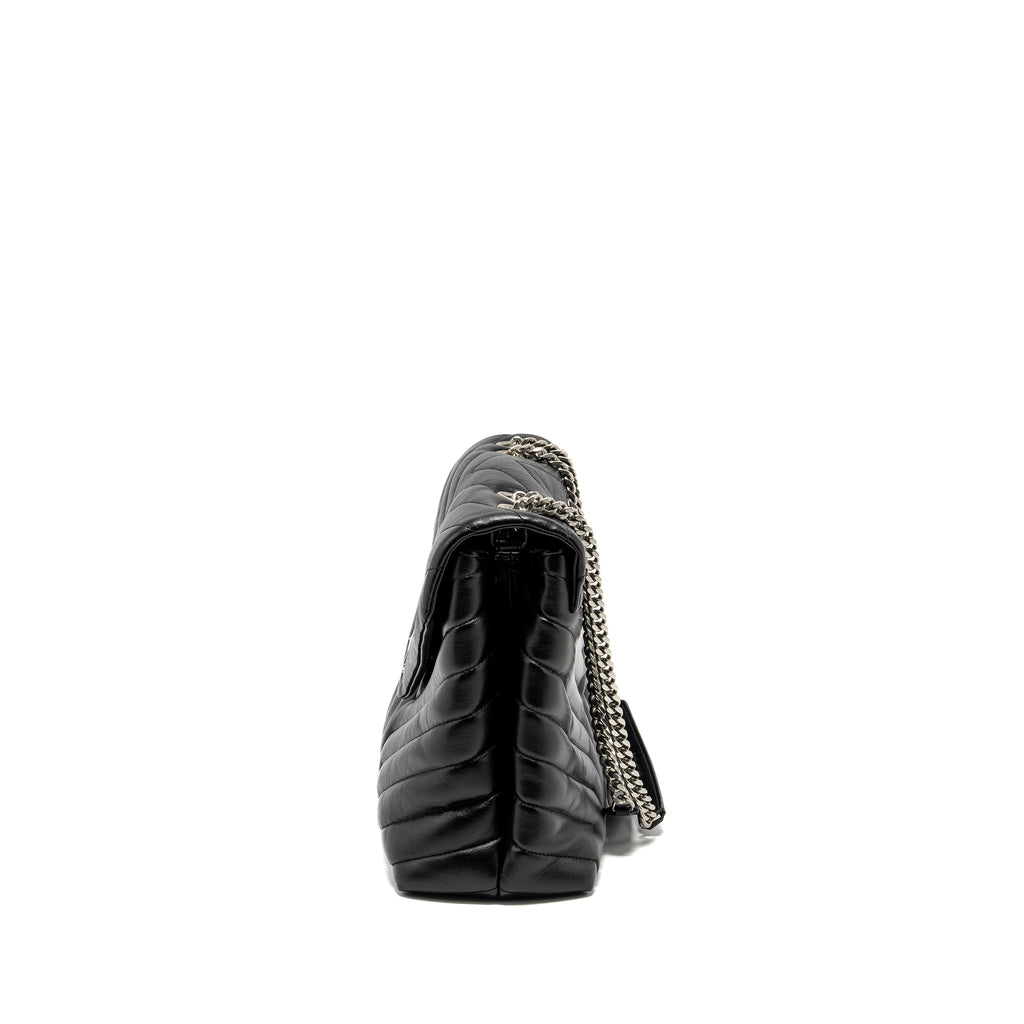 SAINT LAURENT /YSL MEDIUM LOU LOU BAG CALFSKIN BLACK RUTHENIUM HARDWARE
