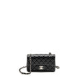 CHANEL MINI RECTANGULAR FLAP BAG LAMBSKIN BLACK SHW (MICROCHIP)