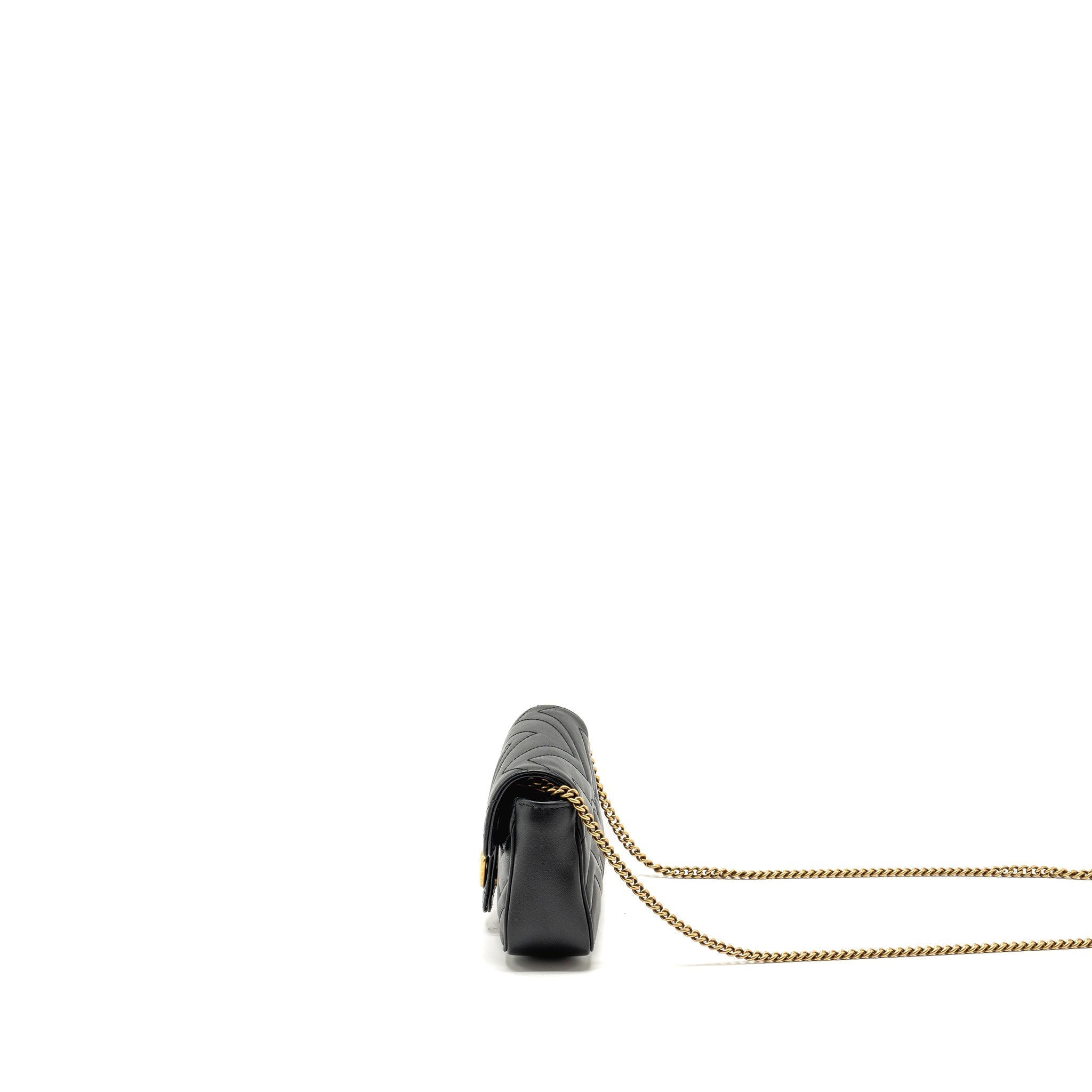 GUCCI MINI GG MARMONT CALFSKIN BLACK GHW