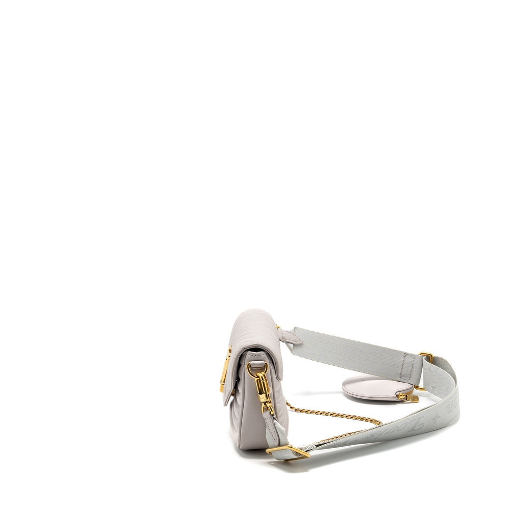 LOUIS VUITTON NEW WAVE MULTI POCHETTE CALFSKIN BRUME GHW