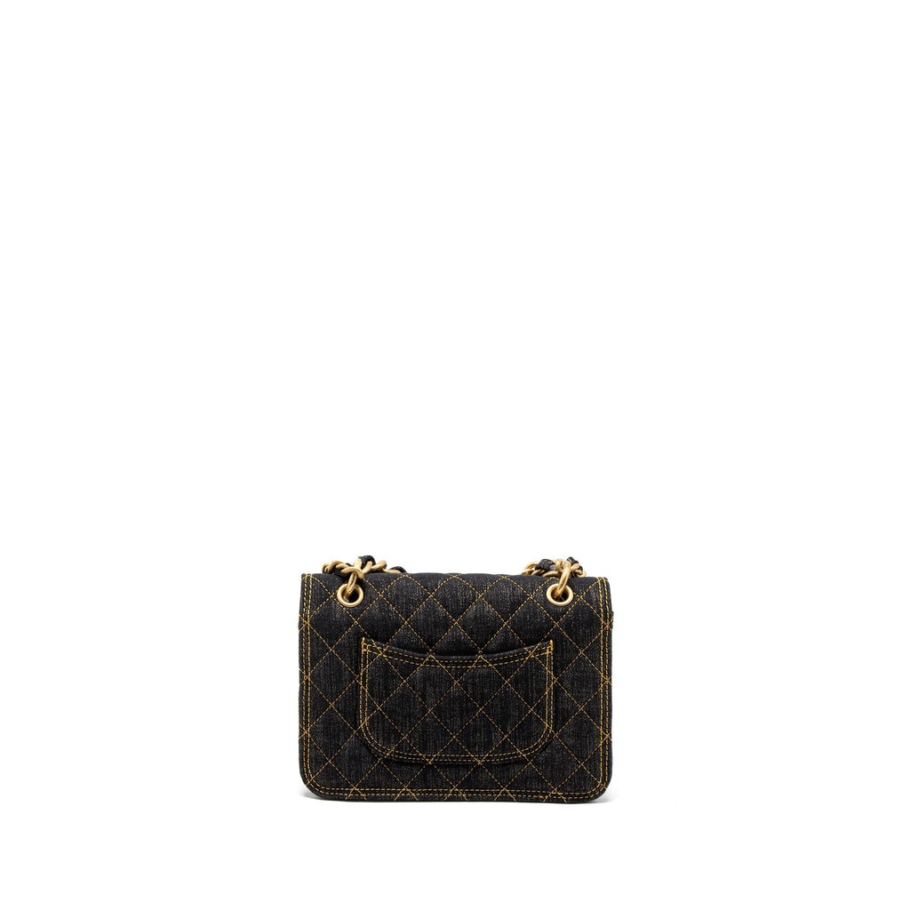 CHANEL 23S FLAP BAG DENIM DARK BLUE BRUSHED GHW (MICROCHIP)