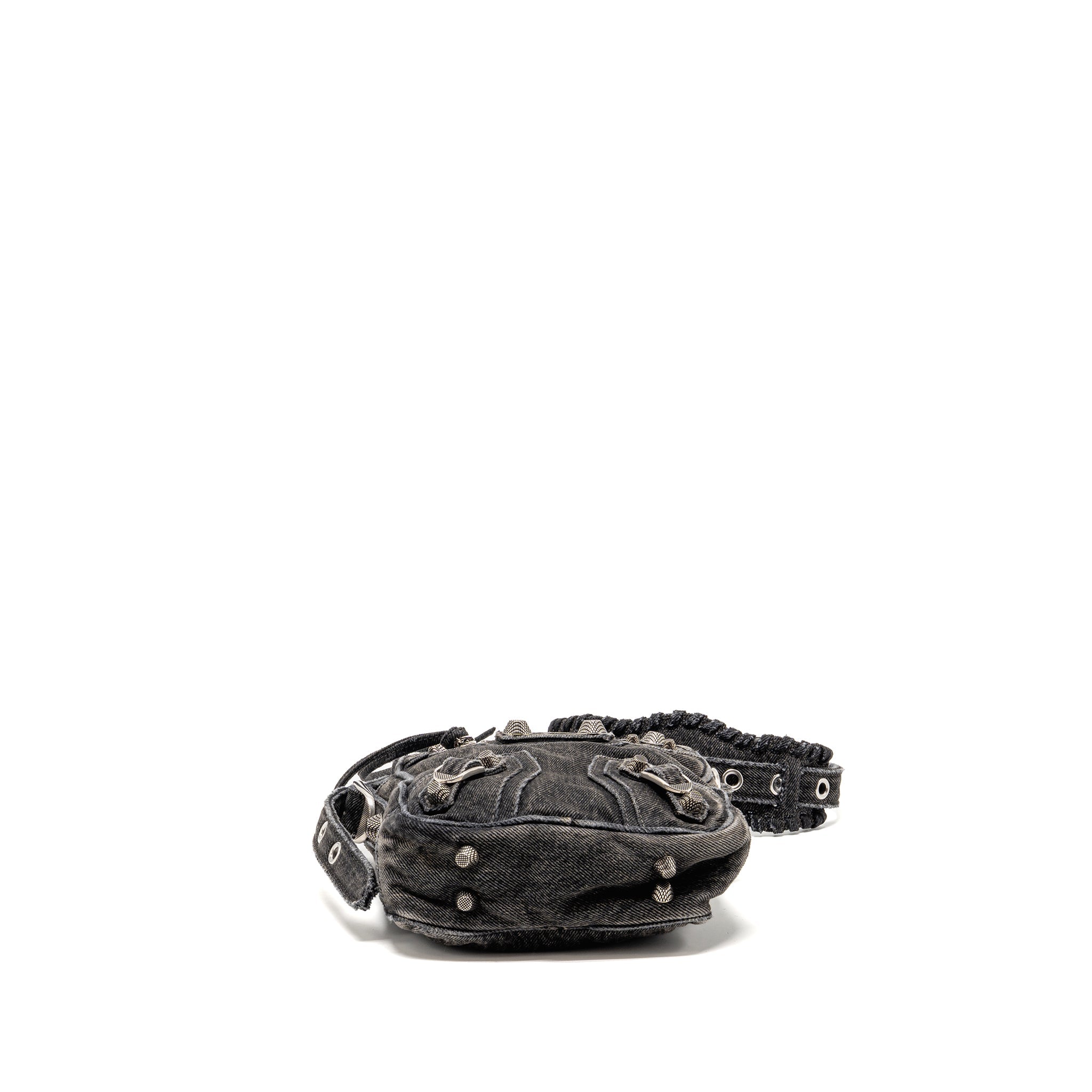 BALENCIAGA LE CAGOLE CROSSBODY BAG DENIM BLACK SHW