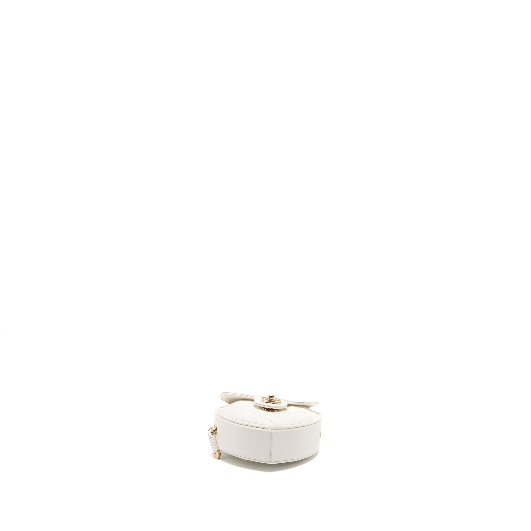 CHANEL 22S SMALL HEART BAG LAMBSKIN WHITE LGHW
