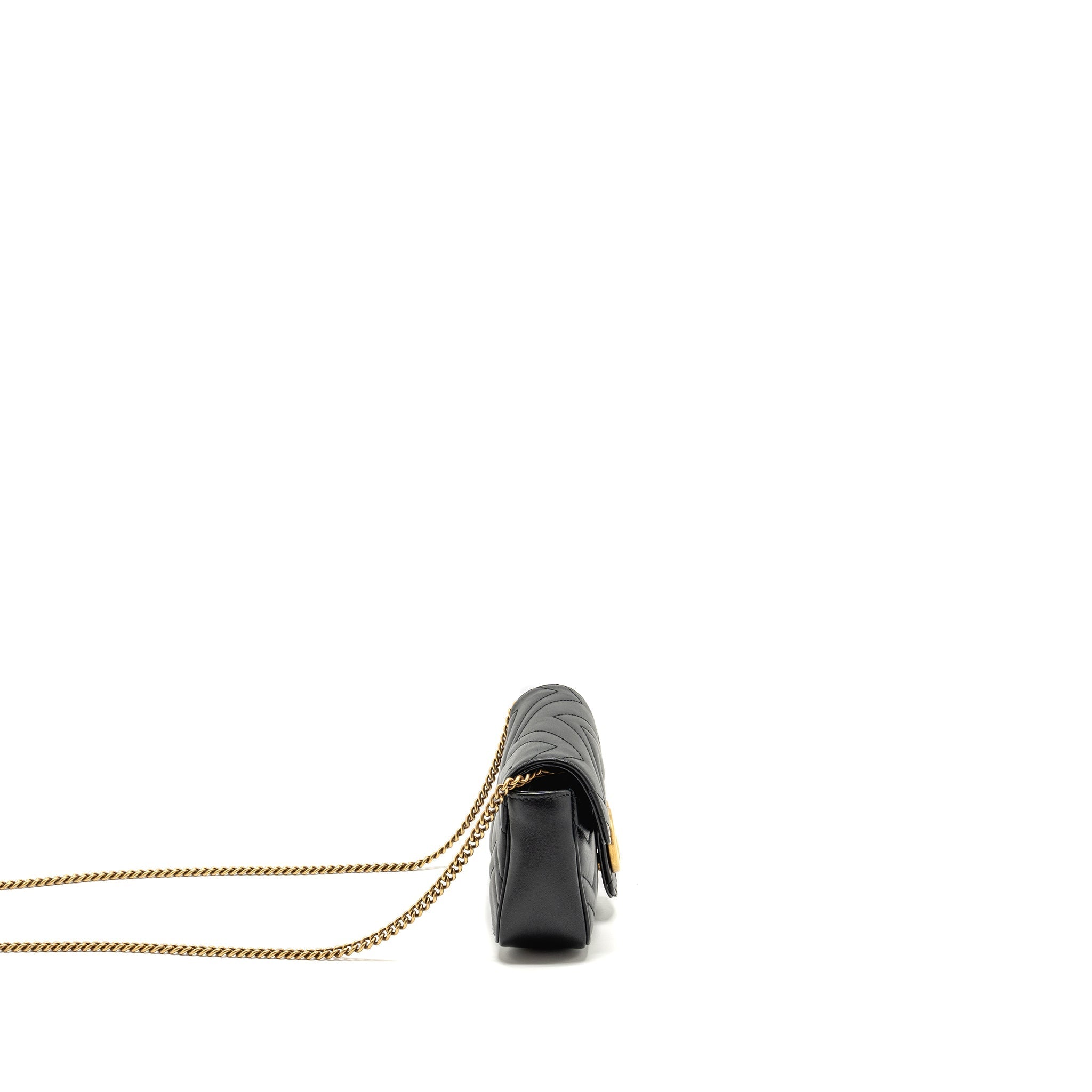 GUCCI MINI GG MARMONT CALFSKIN BLACK GHW