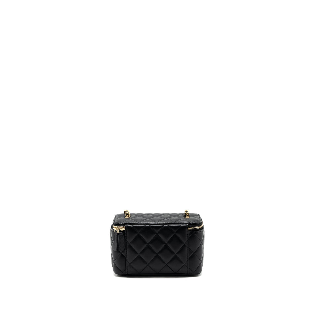 CHANEL PEARL CRUSH LONG VANITY LAMBSKIN BLACK GHW (MICROCHIP)