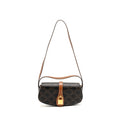 CELINE CLUTCH ON STRAP TABOU TRIOMPHE CANVAS/CALFSKIN TAN GHW