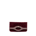 CHANEL FOLDING CLUTCH BAG VELVET/LAMBSKIN BURGUNDY LGHW
