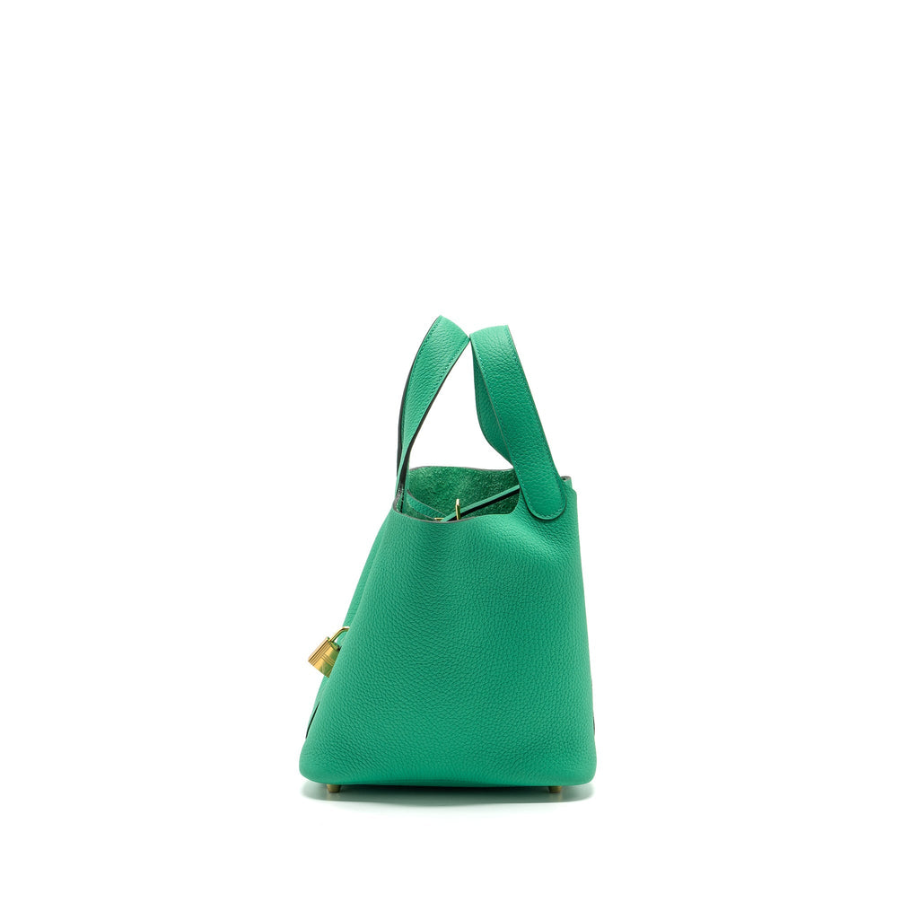 HERMES PICOTIN 18 LOCK BAG CLEMENCE MENTHE GHW