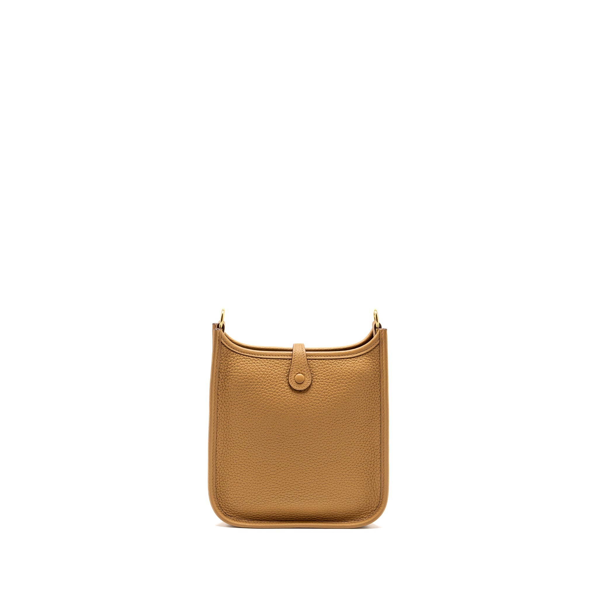 HERMES MINI EVELYNE CLEMENCE BISCUIT / CAMEL GHW