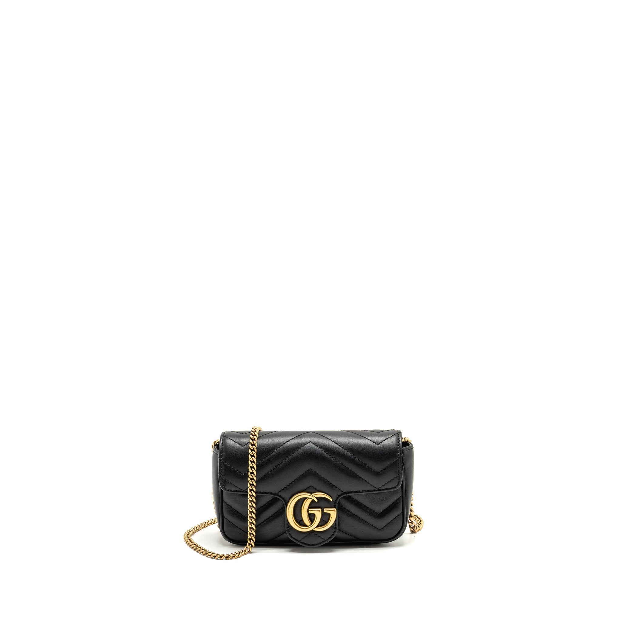 GUCCI MINI GG MARMONT CALFSKIN BLACK GHW