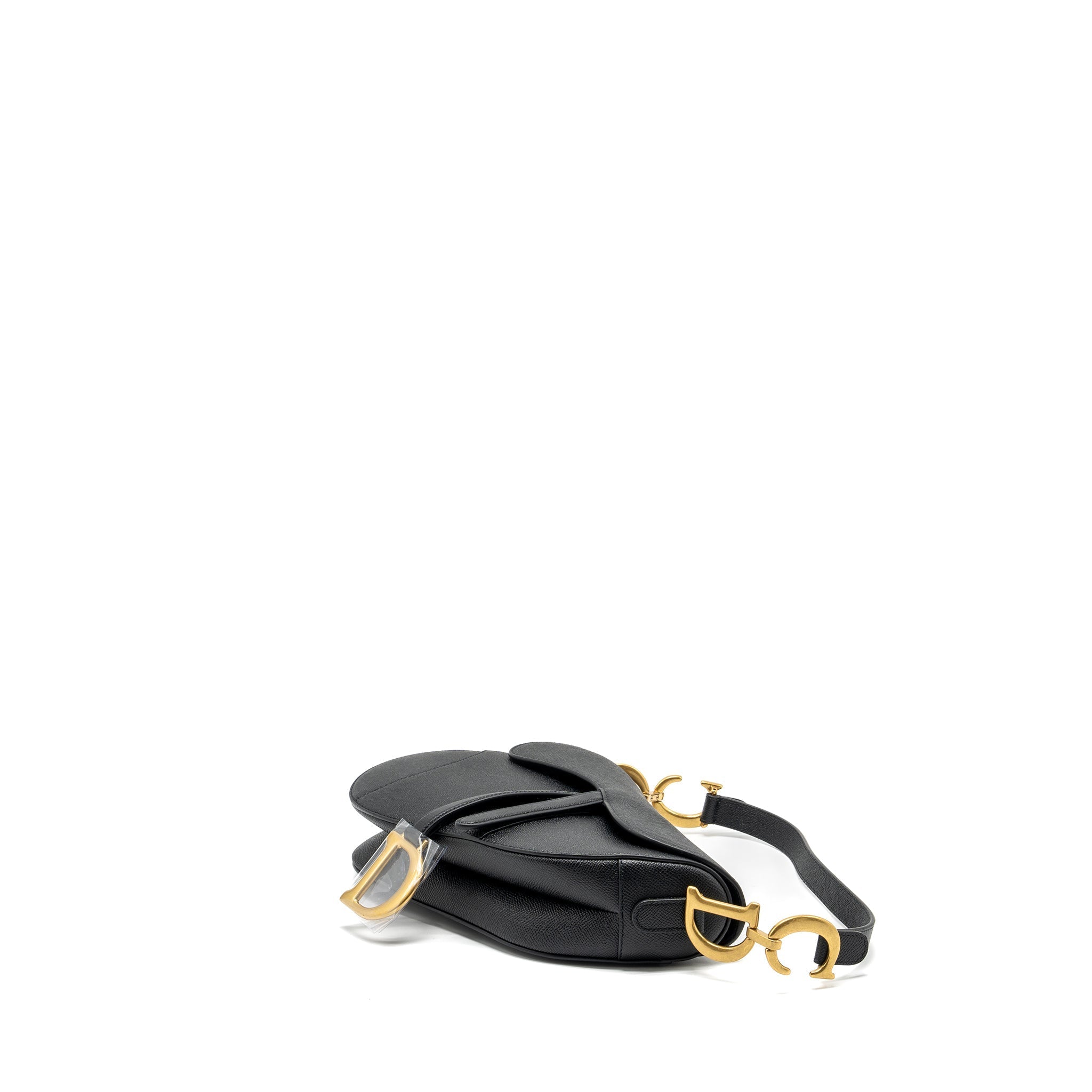 DIOR MEDIUM SADDLE BAG WITH STRAP CALFSKIN BLACK GHW