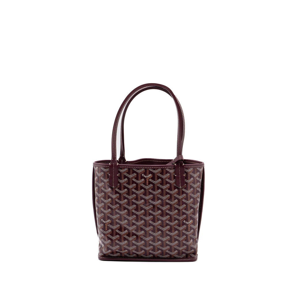 GOYARD ANJOU MINI TOTE CANVAS/CALFSKIN BURGUNDY SHW