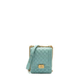CHANEL NORTH SOUTH BOY BAG CAVIAR LIGHT BLUE GHW