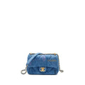 CHANEL 22P SMALL FLAP BAG DENIM BLUE GHW (MICROCHIP)