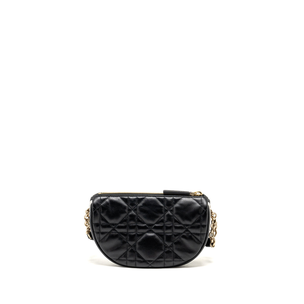 DIOR SMALL VIBE HOBO BAG CANNAGE LAMBSKIN BLACK/WHITE LGHW