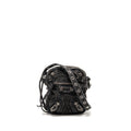 BALENCIAGA LE CAGOLE CROSSBODY BAG DENIM BLACK SHW