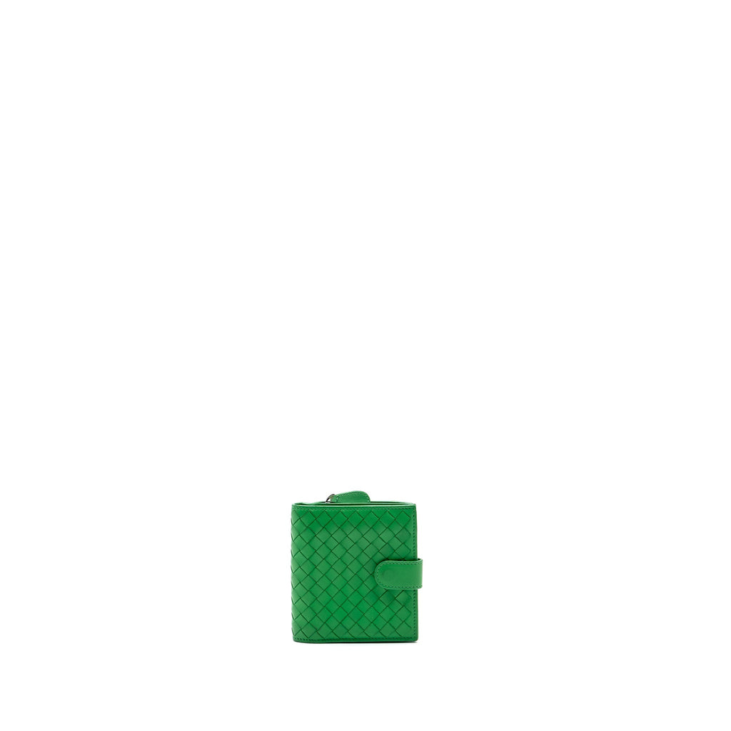BOTTEGA VENETA FOLD WALLET LEATHER GREEN SHW