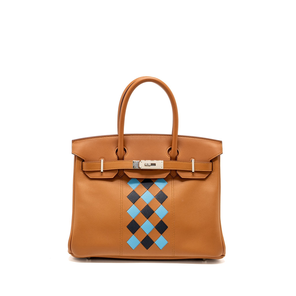 HERMES BIRKIN 30 TRESSAGE SWIFT/ EPSOM GOLD/BLEU INDIGO/BLEU NORD SHW
